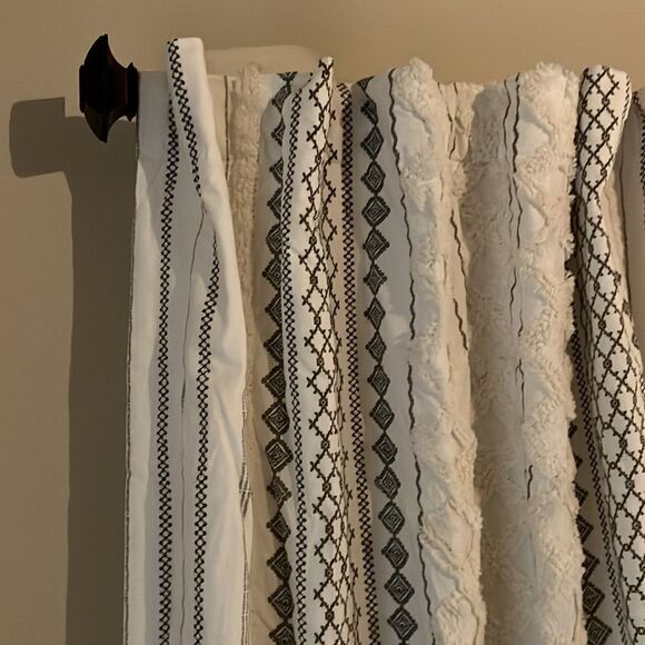 INK+IVY Imani 100% Cotton Boho  Chenille Stripe Geometric Print Curtains - Picture 10 of 10